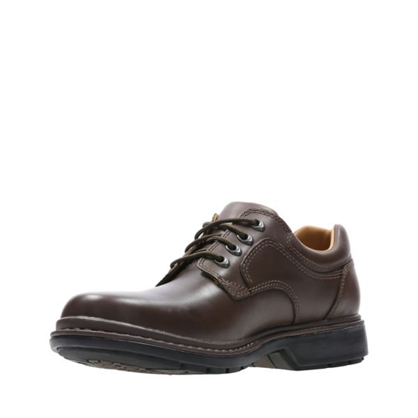 Clarks Mens Rockie Lo GORE-TEX Wide Fit Shoes Ebony Leather | CA-926145